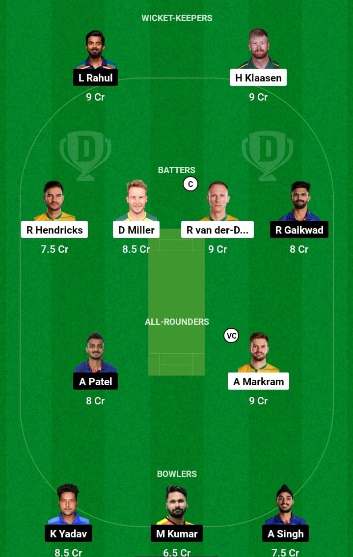 IND vs SA 2nd ODI dream11 Captain and vice captain winning team