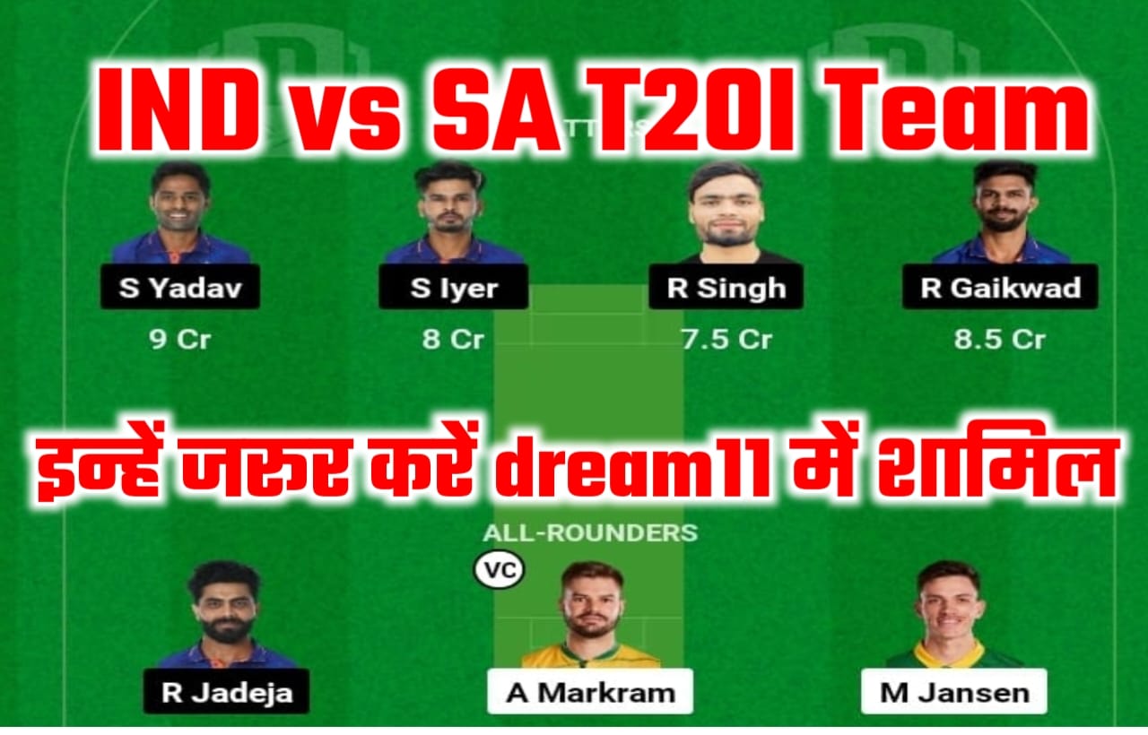 IND vs SA T20I 1st Rank Dream11 Team Selection: सूर्यकुमार यादव या ईडन मार्क्रम में से किन्हे बनाएं आज का कप्तान और उप कप्तान, देखें आज का सबसे बेस्ट dream11 टीम प्रिडिक्शन