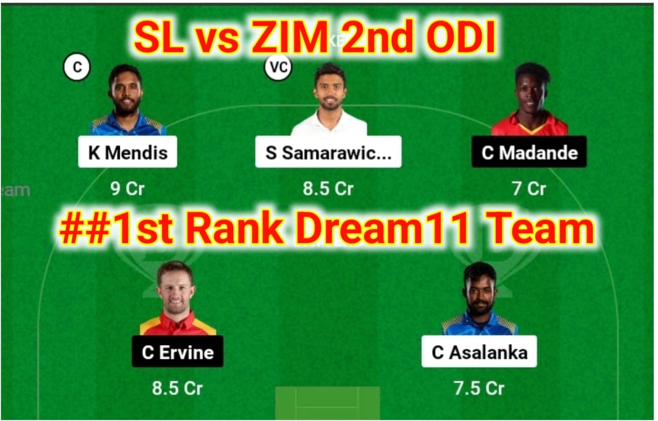 SL vs ZIM 2nd ODI Dream11 Prediction: दूसरे मैच में ऐसे बनाएं बेस्ट dream11 टीम जीत होगी पक्की जाने यहां से पिच रिपोर्ट एवं प्लेइंग 11